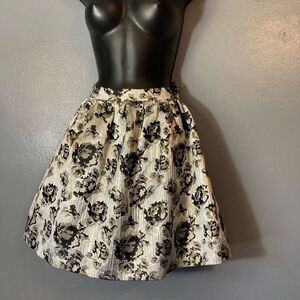 Forever 21 Black and silver Floral Skirt